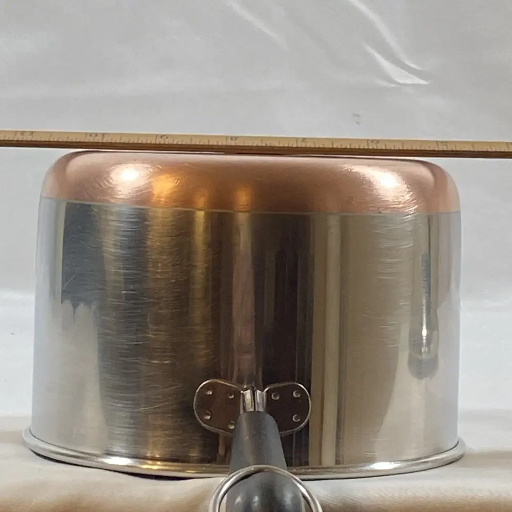 Revere Ware 2 Qt Copper Bottom Sauce Pan Pot Lid Stainless Steel Clinton 83 READ